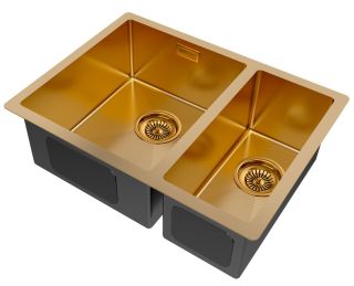 Мойка кухонная Paulmark Gerberg PM225944-BGL левая брашированное золото